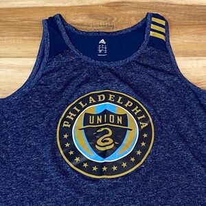 Adidas Philadelphia Union Soccer Performance Tank Top Men's Large Blue Climalite